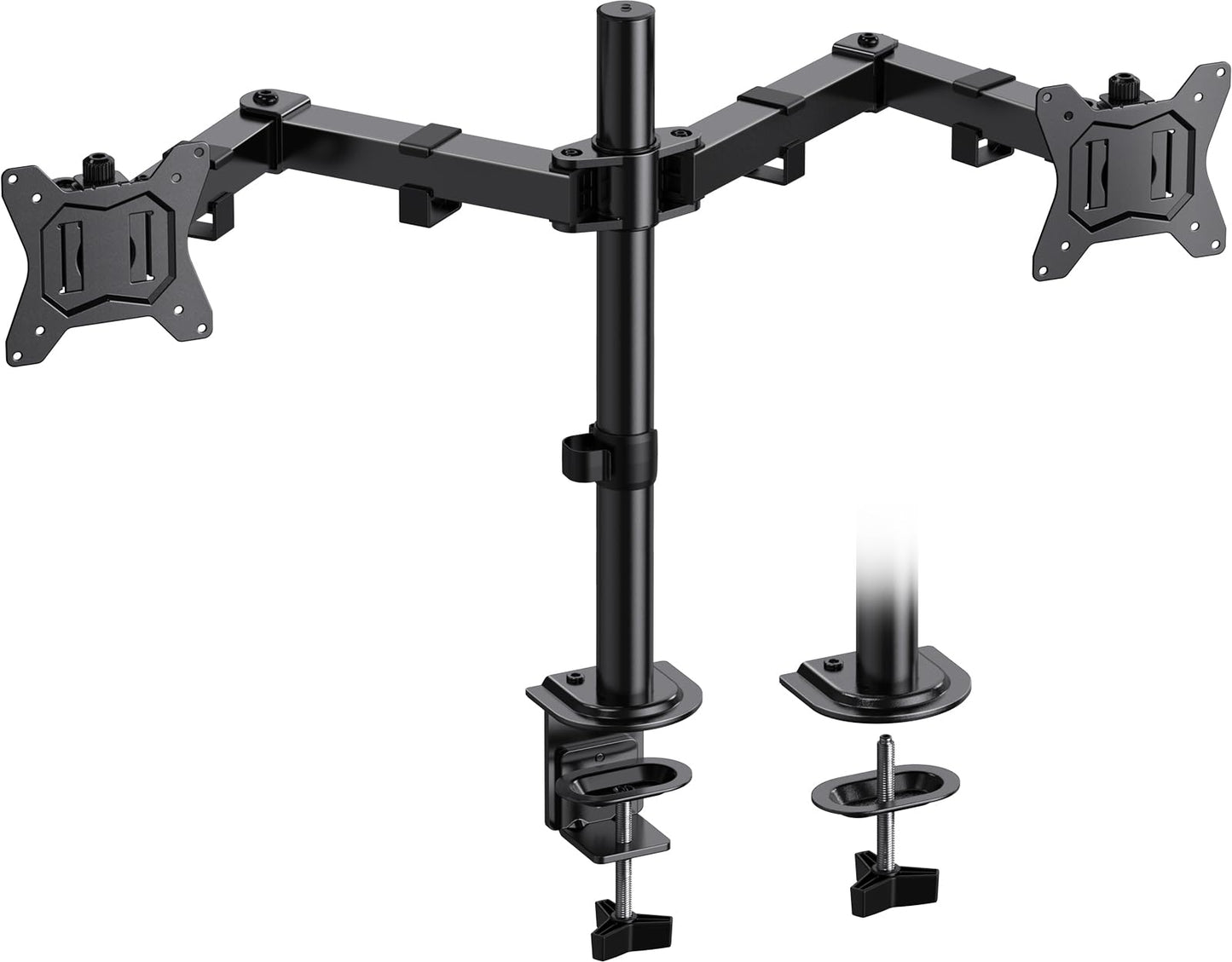 HUANUO Dual Monitor Mount for 2 Monitors up to 32 inches, Heavy Duty Dual Monitor Stand Holds up to17.6lbs, Dual Monitor Arm with Height Adjustable