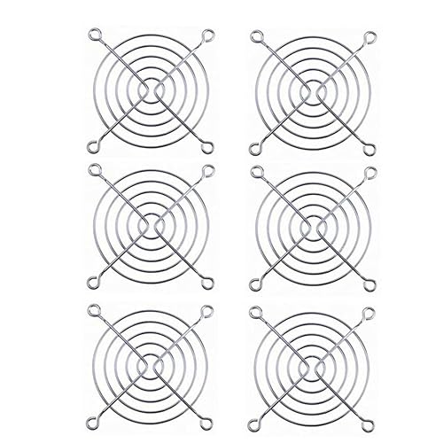GDQLCNXB 80mm 3.1" Silver Fan Protect Mesh Grill Fan, Pack of 6