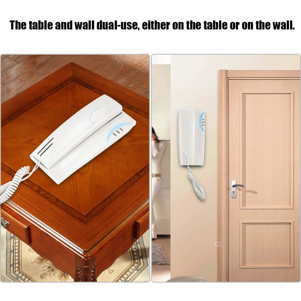 Bewinner Corded Phone, Mini Wall Desktop Landline Phone, Landline Phone for Home with Pause Function/Mute/Indicator Light/Simple Beauty(White)