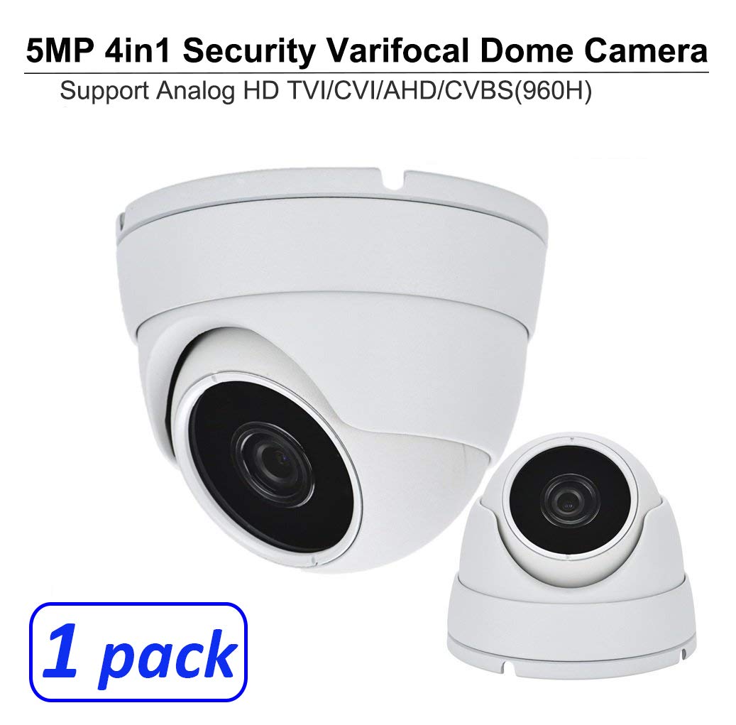101AV 5 Megapixel 4in1 TVI/AHD/CVI/CVBS(960H) 2.8-12mm Lens Security Surveillance Dome Camera DWDR IR Cut OSD menu for Indoor Outdoor CCTV Home Office