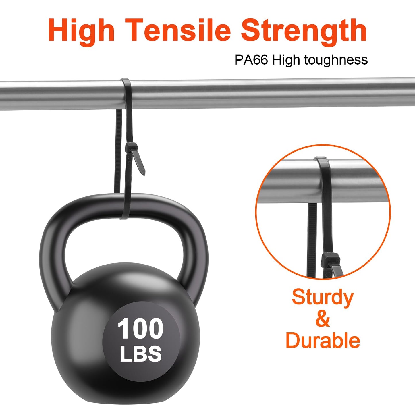 12 Inch Anti Withdrawal Zip Ties 100 LBS Tensile Strength Heavy Duty Cable Wire Ties With Self-Locking Adjustable More Durable Nylon Tie Wraps
