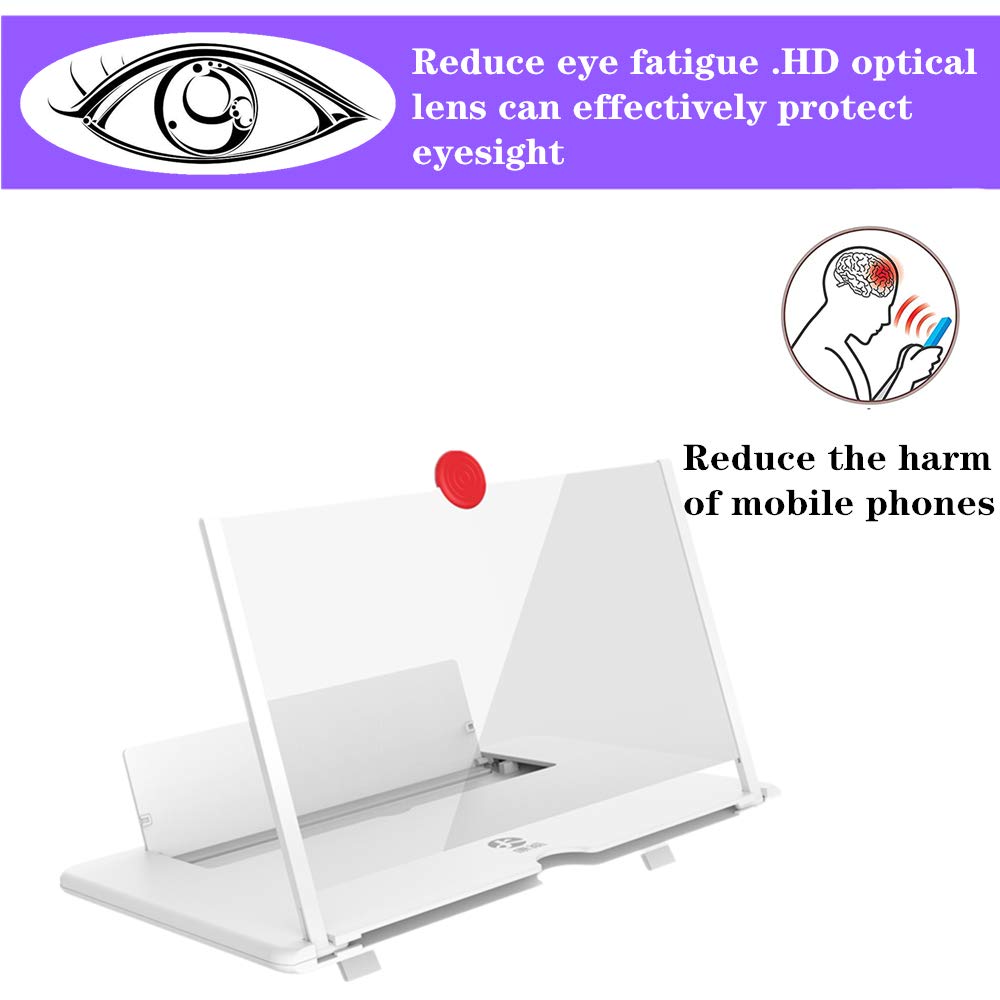 3D Screen Magnifier Amplifier, HD Amplifier Projector for Movies, Videos and Games. Foldable Phone Stand with Screen Amplifier for All Smartphones