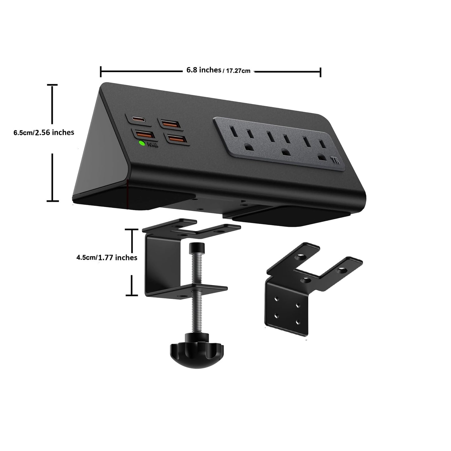 Desk Edge Mount Power Outlets with USB Charge Ports