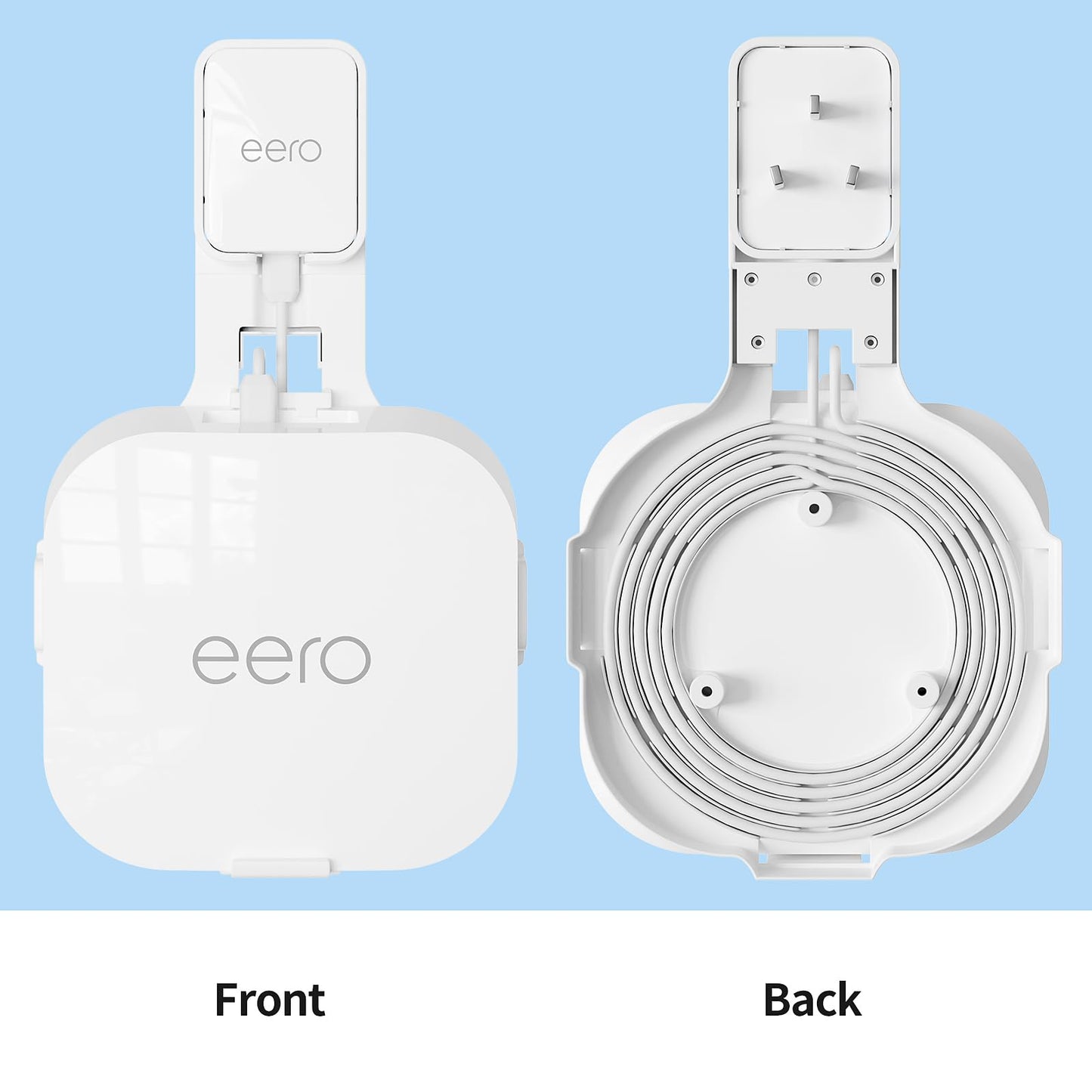 Relassy Wall Mount Holder for eero 6e/6, Outlet Stand Bracket Compatible with eero 6 Mesh Wi-Fi System Extender Router (1 Pack), No Messy Wires, Space