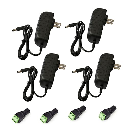 Yuarisx AC 100-240V to DC 12V 2A 24W Power Supply Adapter Converter Transformers with 5.5 x 2.5mm Plug for LED Strip Flexible Lights, CCTV Security…