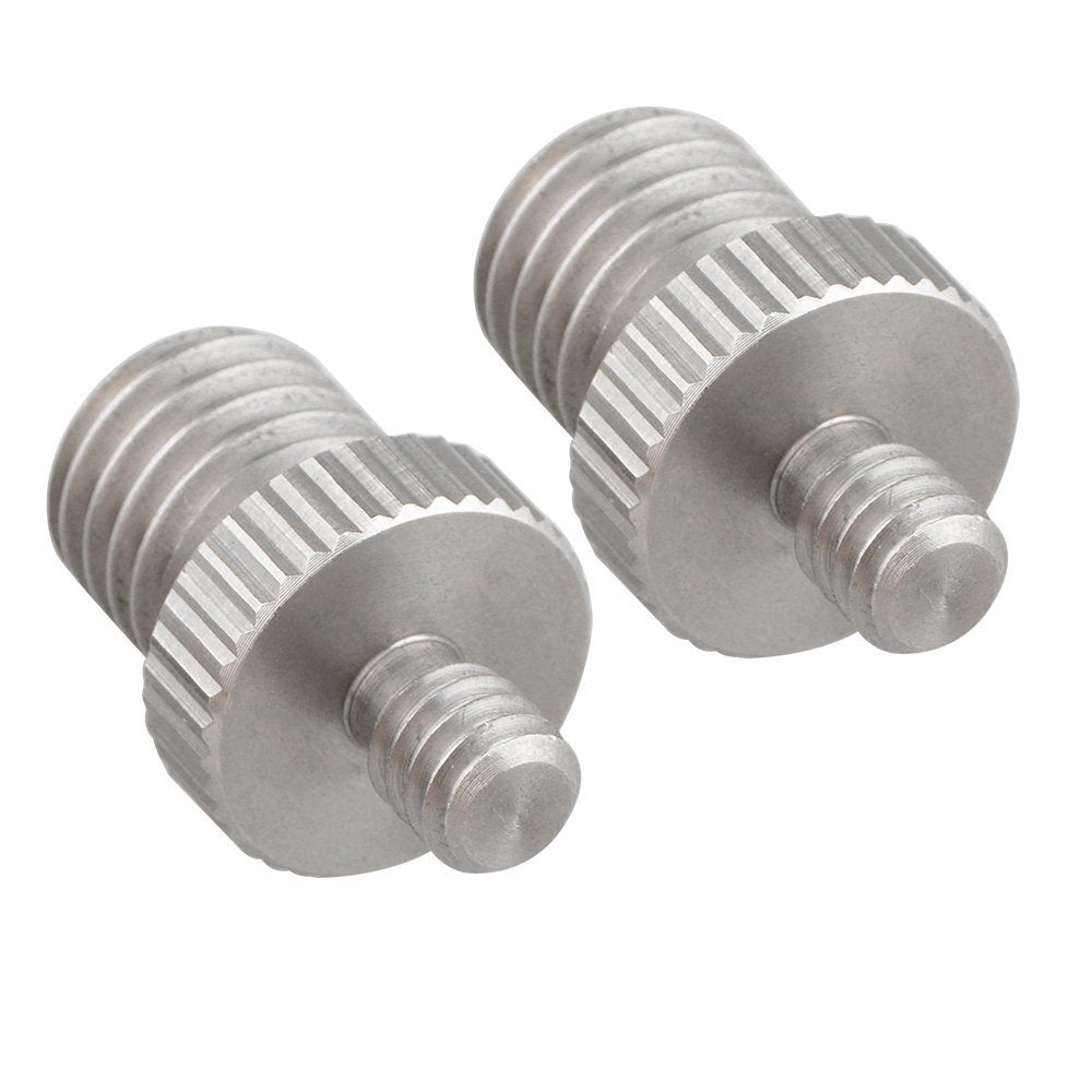 CAMVATE 1/4" Male to M12 Male Double-end Screw Adapter for DSLR Rig(2 Pieces) - 1571