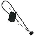Save the Girls Active Twin Rope Clip and Go Phone Strap (Black) - Cell Phone Lanyard for Life on the Move - Crossbody Phone Strap Chain with Zipper