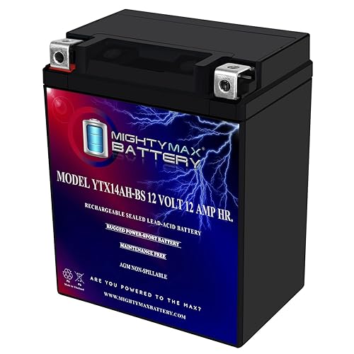 Mighty Max Battery YTX14AH 12V 12AH Battery for Polaris 500 Sportsman HO '96-'13