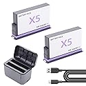TZRONG Battery Charger Set for Insta360 X5, 28000mAh Can Save 2 Batteries and Charge at The Same time, Fast Battery Charger for Insta360 X5