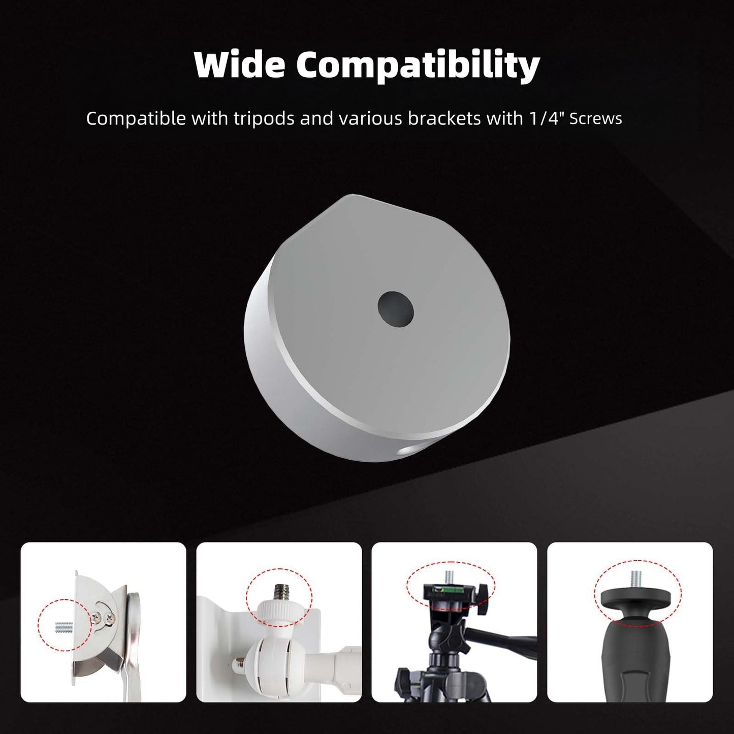 ROZOER Aluminum Alloy Mount Adapter for Starlink Mini - 1/4"~20 Threaded Compatible with Most Common Tripod Sizes