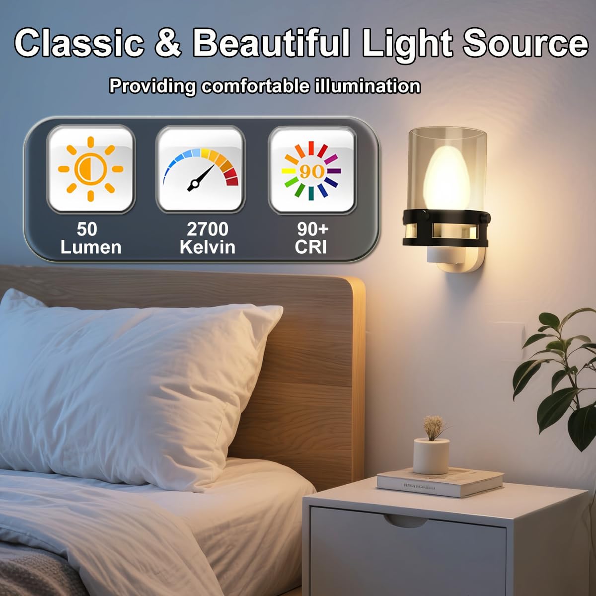 ZwwYvv C7 LED Night Light Bulbs, E12 Candelabra Base 0.6 Watt LED Light Bulbs for Window Candles/Chandeliers/Night Lights,12 Packs, Waterproof,Warm