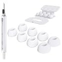 Seltureone 4 Pairs Replacement Ear Tips for Airpods Pro 1st/2nd with Noise Reduction Hole & Cleaning Kit, Non-Slip Soft Silicone Airpods Pro