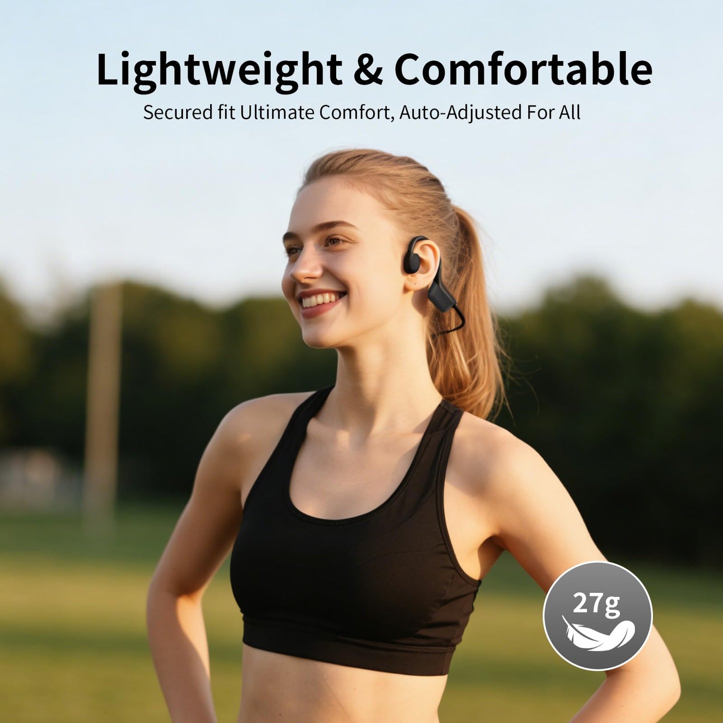 Vulxovt 2026 Bone Conduction Headphones, Bluetooth 6.0 Open Ear Headphones?Wireless Sports Earphones IPX5 Waterproof, 10H Long Battery Life Playtime