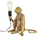 SHATUOA Monkey Wall Lamp, Monkey Shape Wall Light Vintage Retro Table Lamp for Bedroom, Office, Vintage Resin Hemp Rope Wall Light Industrial Retro
