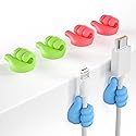 iToleeve 12Pcs Cable Clips, Fun Cord Holders, Silicone Thumb Wall Hooks, Cord Organizer for Desk Wall Car Nightstand, Cord Clips, Wire Holders, Phone