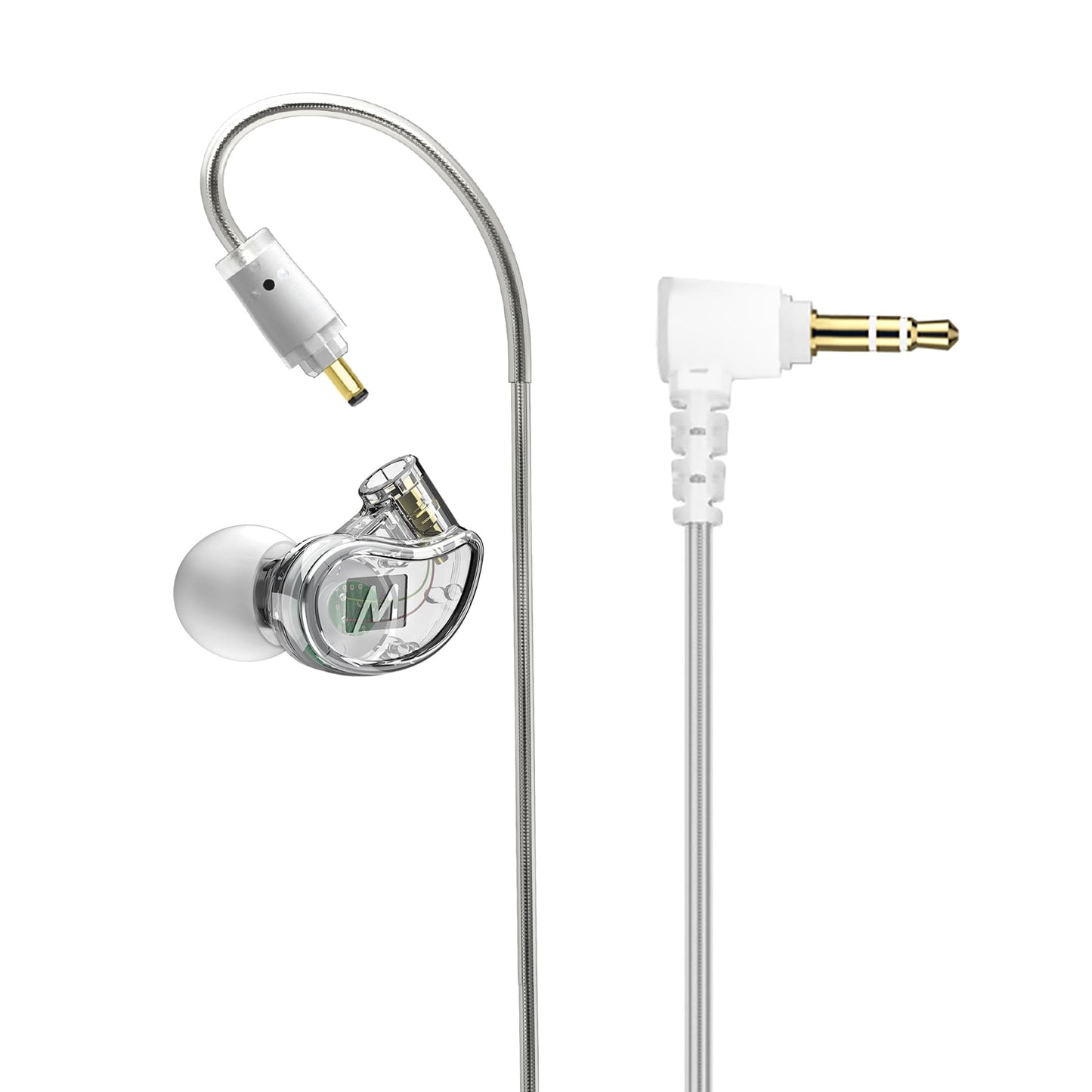 MEE audio M6 Single Side in Ear Earbud, Left Side, One Wired Earphone with 51" Cable, Secure Fit Moldable Earhook, & 3.5 mm Plug, Stereo-to-Mono