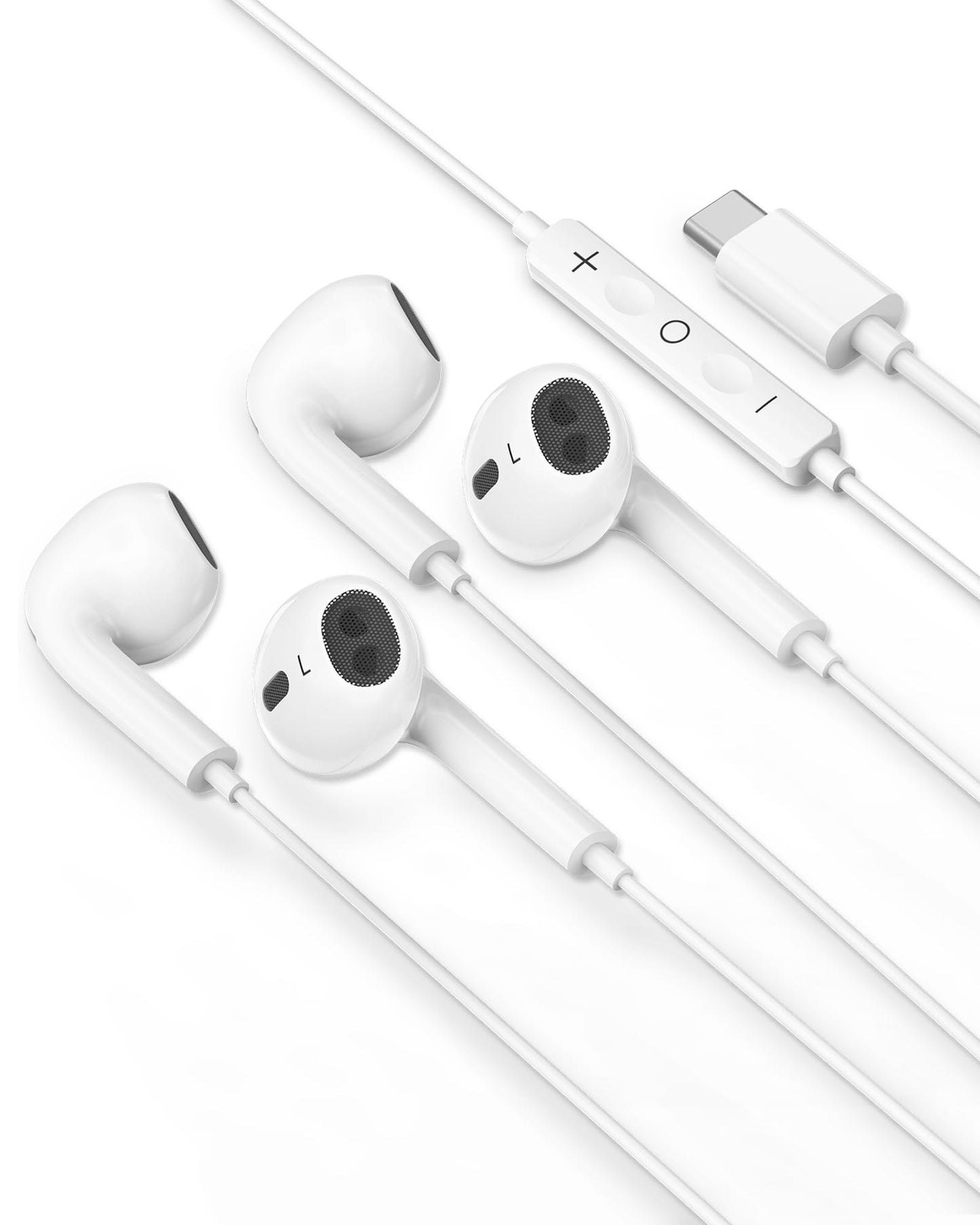 USB C Headphones for iPhone 17, 2 Pack USB Type C Earbuds HiFi Stereo Noise Earphones reduction with Mic&Volume Control for iPhone 17 16 15, iPad…