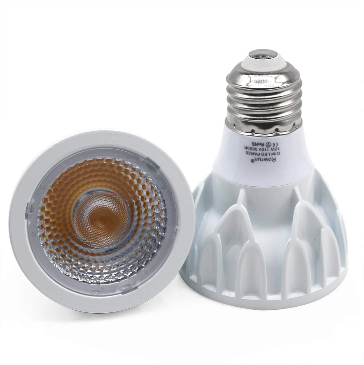 Rowrun PAR20 E26 Dimmable COB Bulb 12W Warm White 3000K Can Light 2 Pack