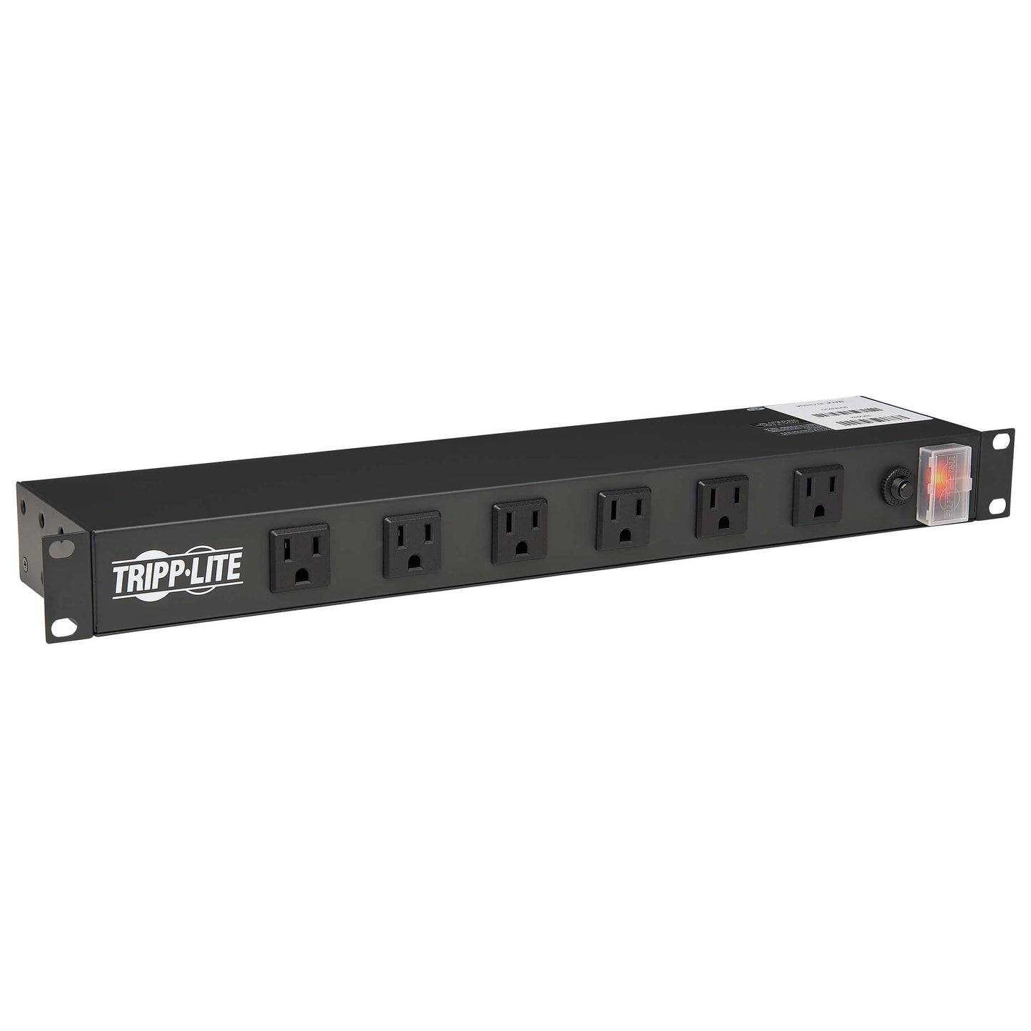 Tripp Lite 12-Outlet Rack Mount Power Strip PDU, Six Front & Six Rear Facing Outlets, 15A, 120V, 15ft Cord with Right-Angle Plug, Horizontal 1U Rack