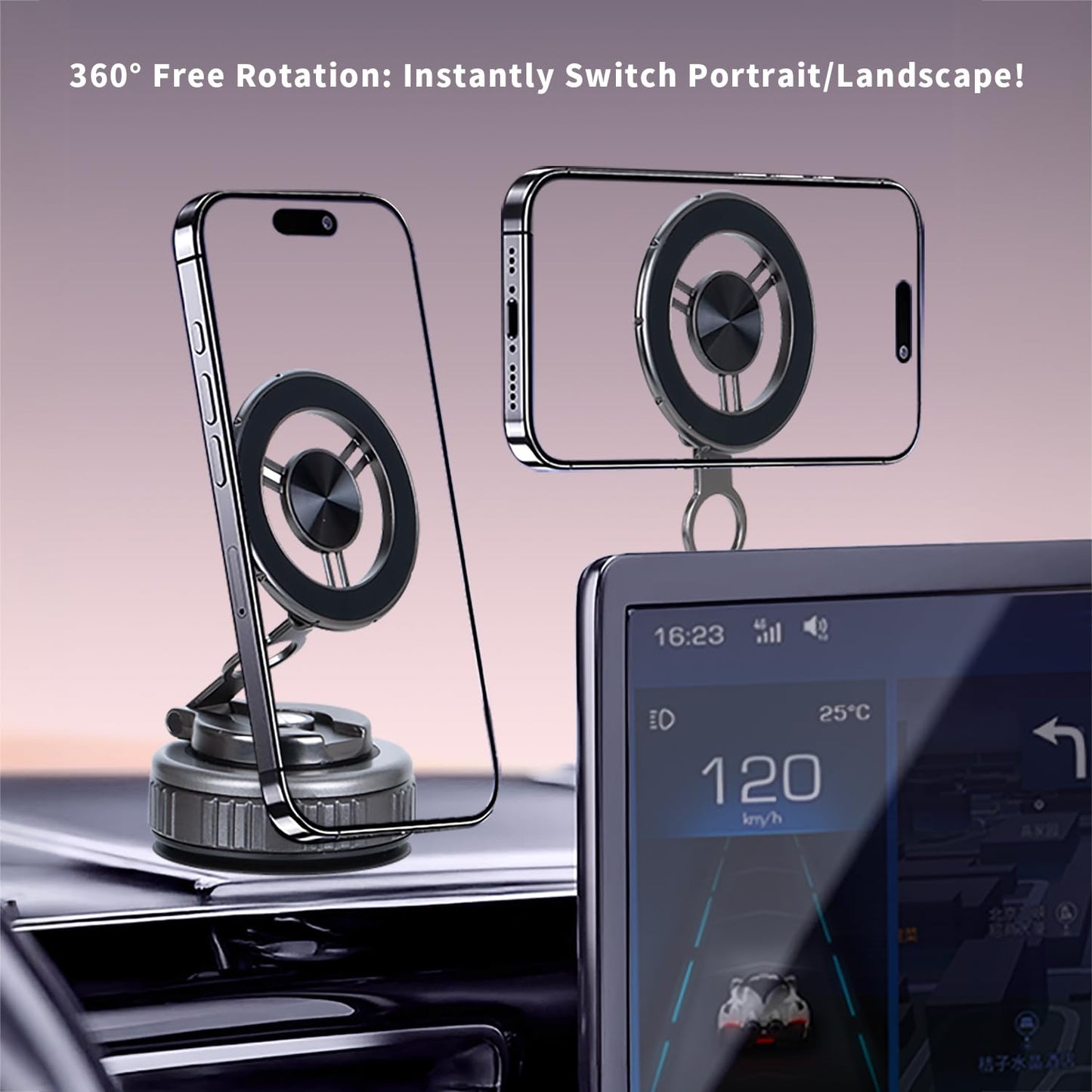 Comviorx Magnetic Phone Holder for Car,360°Adjustable Foldable Car Phone Holder Mount for iPhone Magnet for Men Women,2025 Upgraded