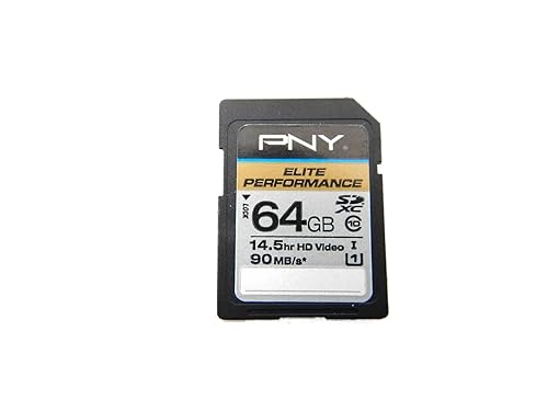 PNY Elite Performance 64GB High Speed SDXC Class 10 UHS-I, U1 Up to 90MB/sec Flash Card - P-SDX64U1H-GE