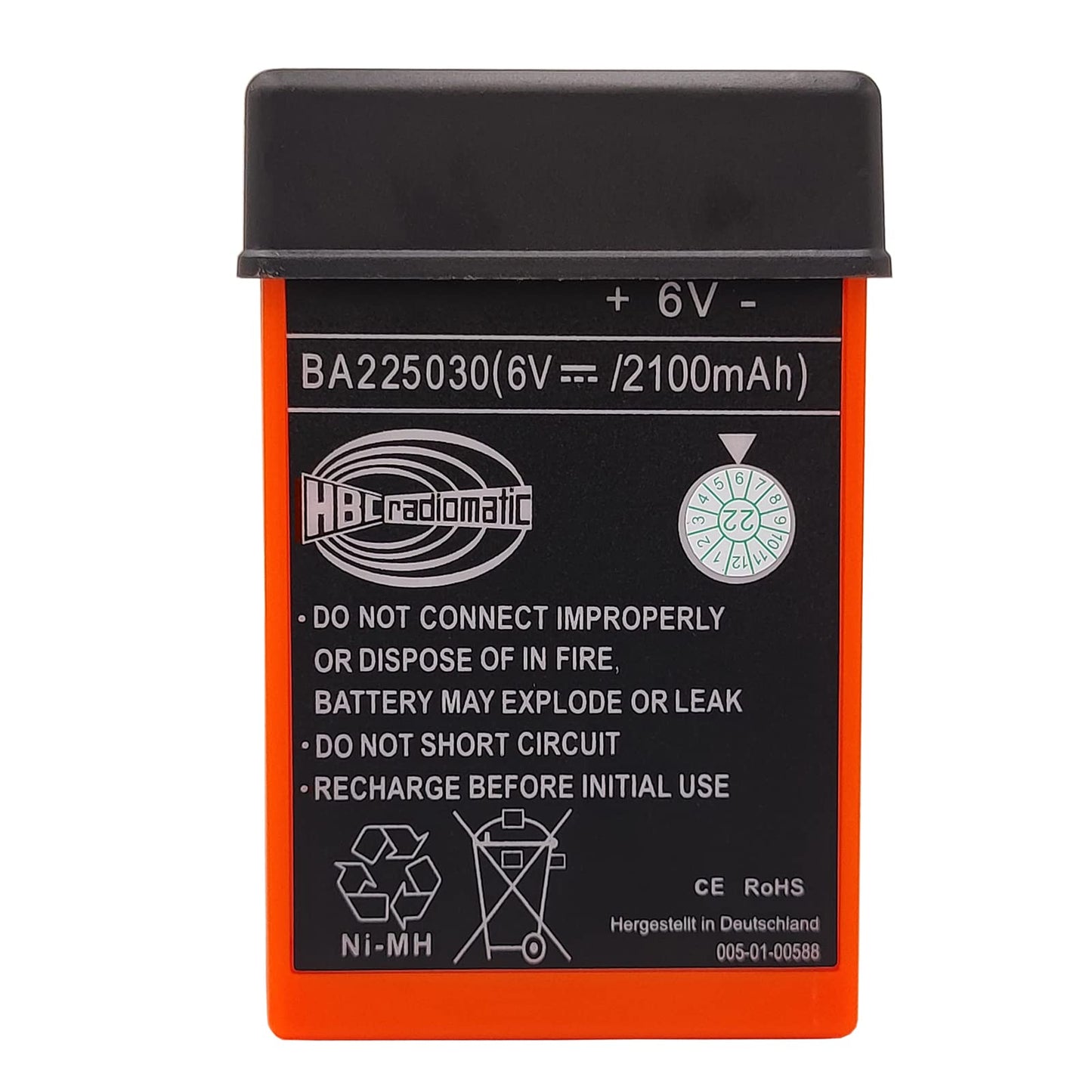 SHENYANG BA225030 6V Ni-Mh Battery for HBC Crane Remote Pump Truck Battery (2100mAh)