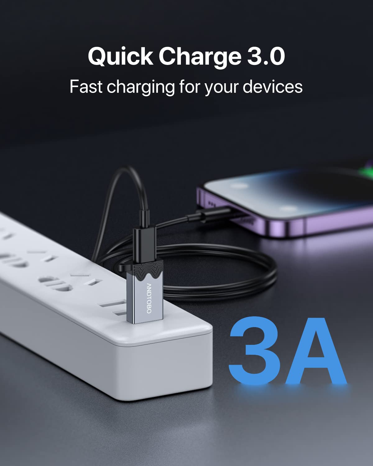 ANDTOBO USB C Female to USB A Male Adapter, 【2025 Upgrade】 USB 3.2 to USB C Female Adapter (Double-Side 10Gbps Data Sync), Compatible with Apple…