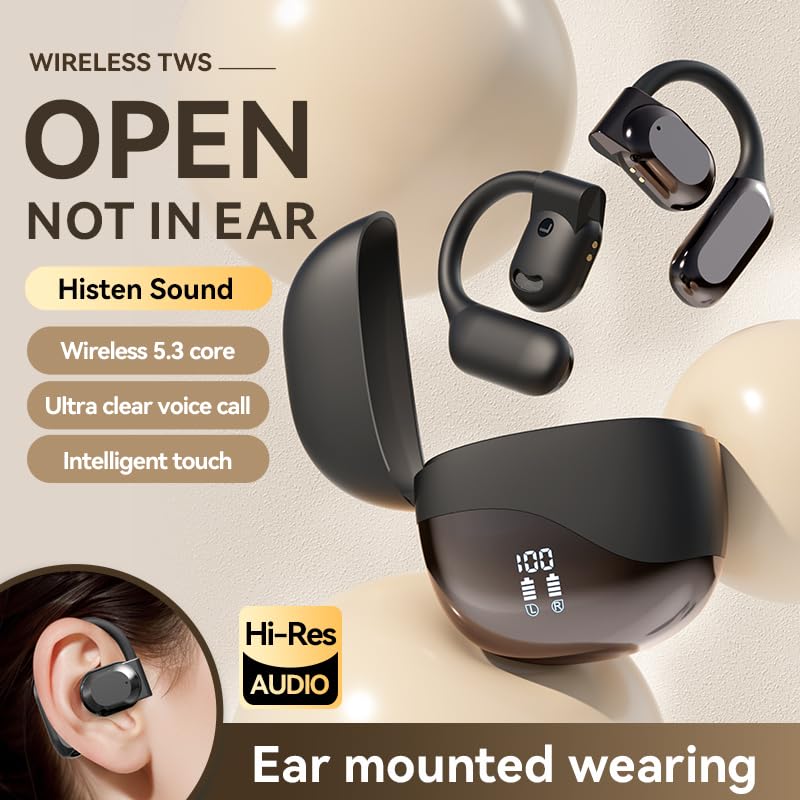 anbaole Wireless Earbuds Bluetooth Headphones Playback Ear Buds IPX7 Waterproof Wireless Charging Case & Dual Power Display Over-Ear Stereo Bass…