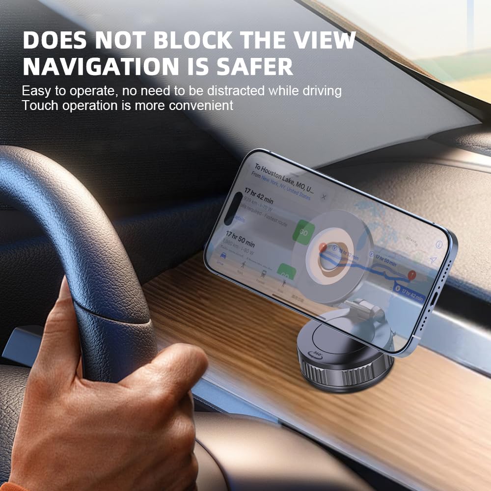 LFNOWN Phone Holders for Your Car Adjustable Upgraded Vacuum Magnetic Suction Cup Phone Mount for Car/Gym/Mirror,Magnetic Car Phone Holder Compatible