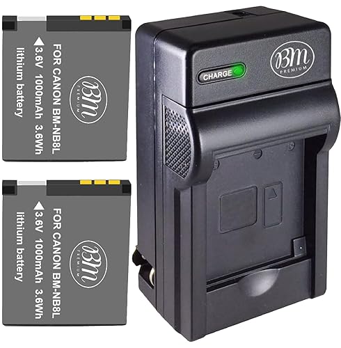 Big Mike's BM Premium 2-Pack of NB-8L Batteries and Battery Charger for Canon PowerShot A2200 is, A3000 is, A3100 is, A3200 is, A3300 is Digital