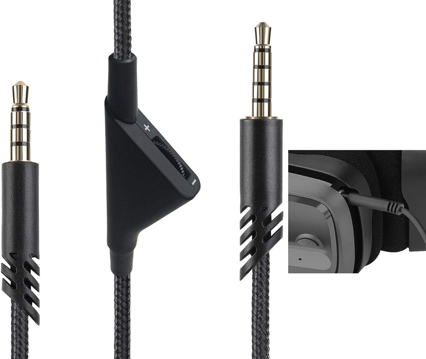 Knomix 2M 6.5 Feet Replacement Headset Cable Line with Volume Control for Astro A10/ A30/ A40/A50, Headset Cord Lead for PS5/ PS4/ Xbox Series…