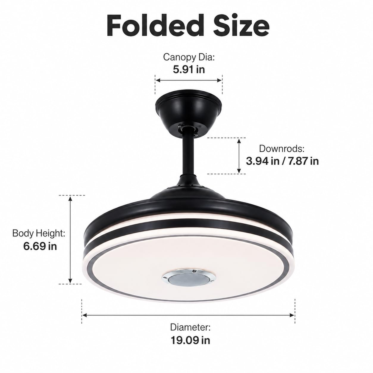 RuiWing Home 42 inch Bluetooth Ceiling Fan with Light and Speaker