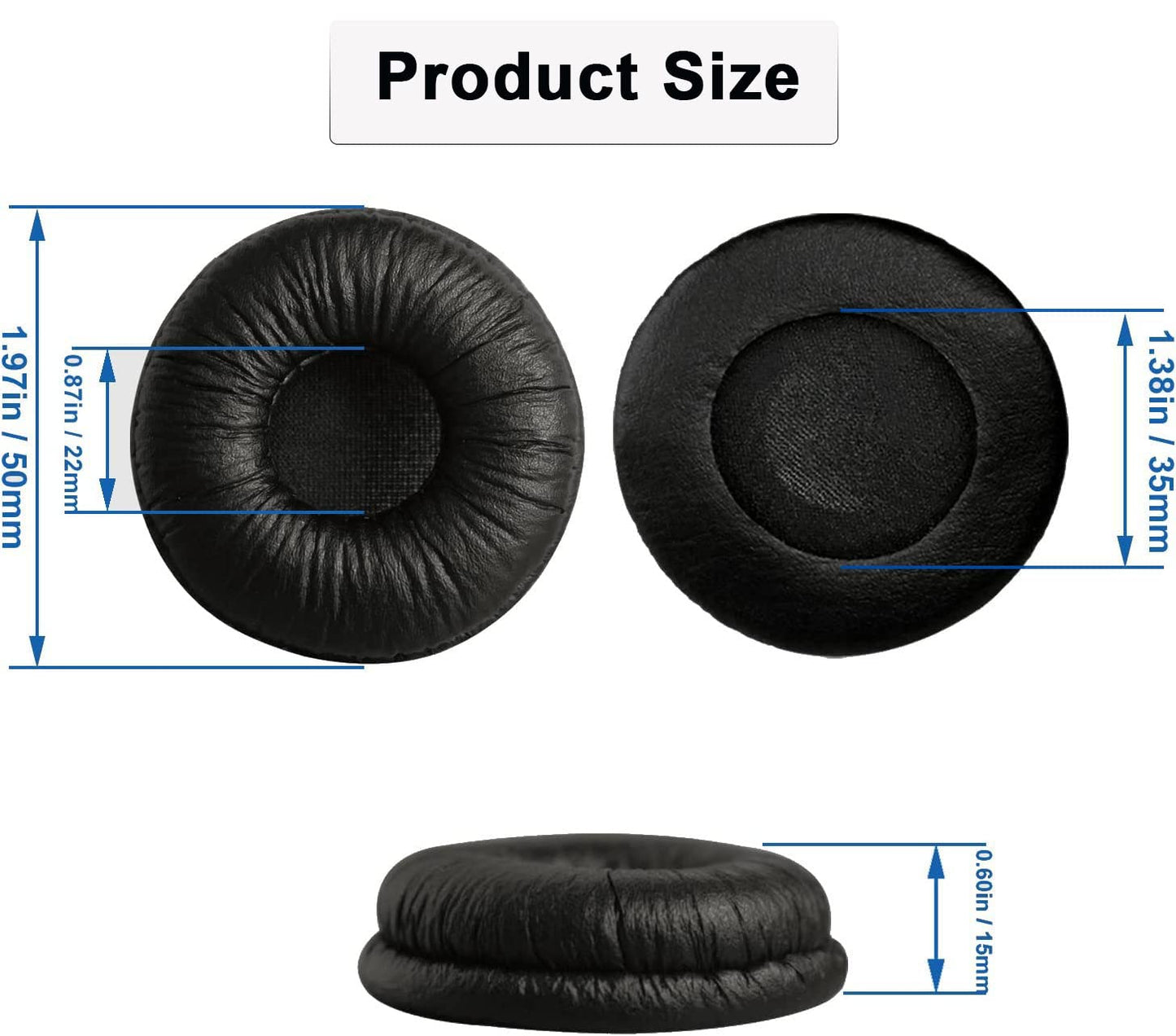 Ear Cushions for Plantronics Headset Replacement 50mm Ear Pads Designed for Headphone Plantronics HW251N HW261N HW510 Blackwire C320 3210 3220 Jabra