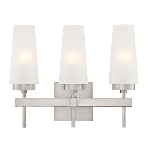 Westinghouse Lighting 6353200 Three-Light Indoor Wall Fixture, Brushed Nickel