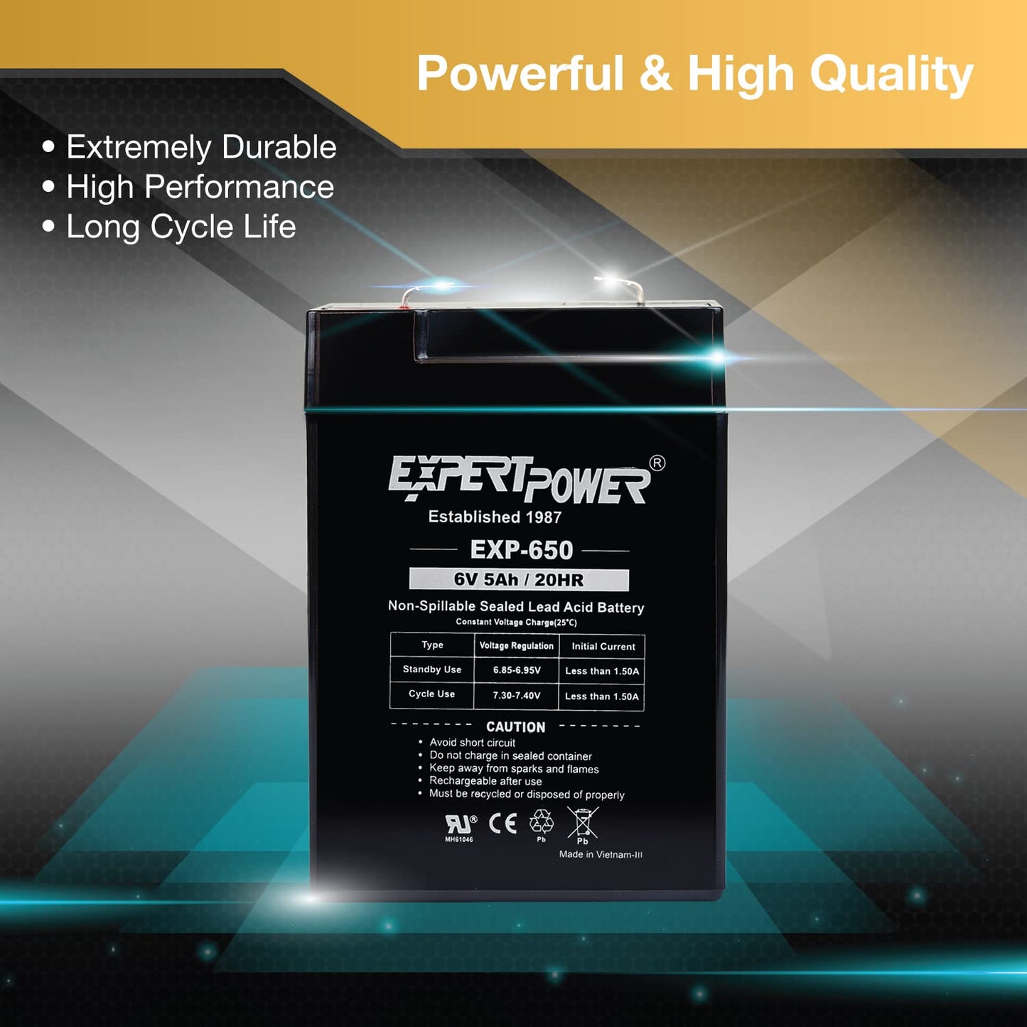 ExpertPower 6V 5Ah SLA Rechargeable Battery