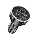 MESA'S LIVE 6-Port Car Charger USB C, 100W Max PD 65W QC3.0 Fast Charging, LED Voltage Display, 12/24V for Car/Truck/RV, Compatible with iPhone