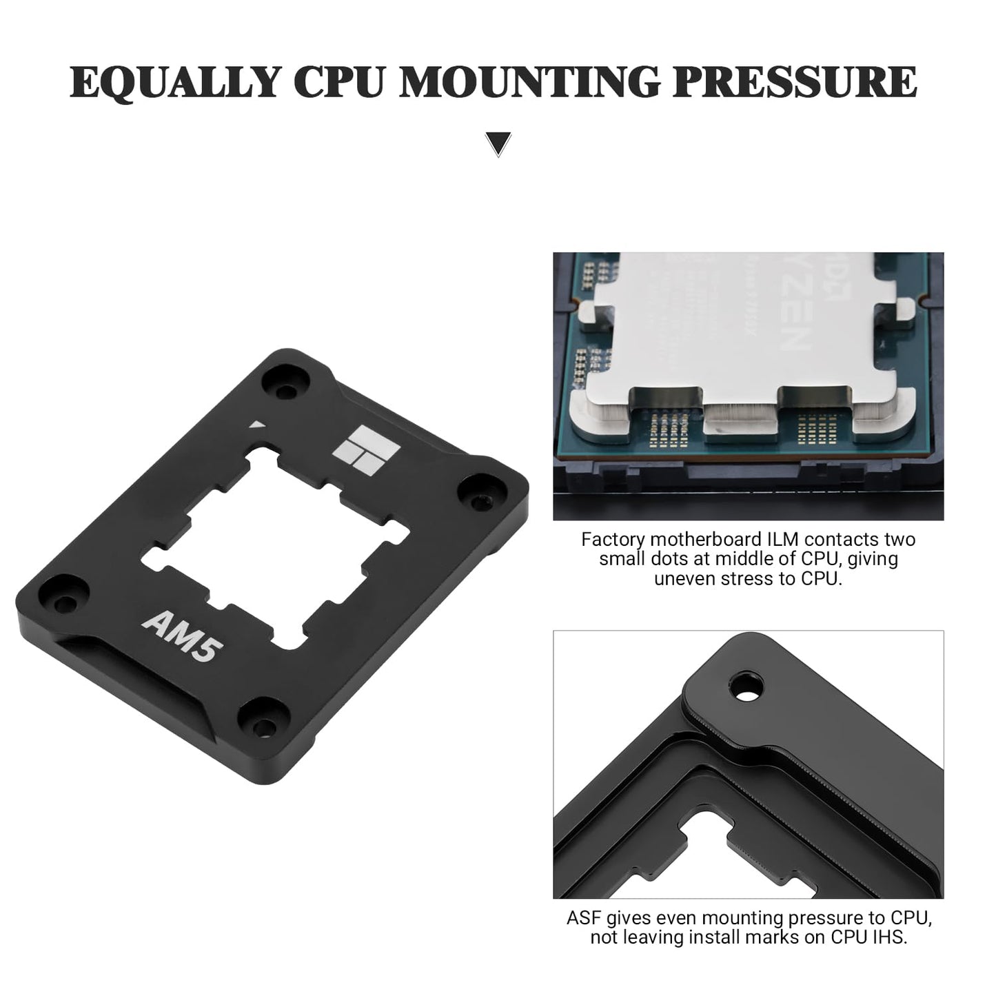 Thermalright AM5 Secure Frame Black V2 CPU Holder, AM5 Corrective Anti-Bending Fixing Avoiding capacitors, AM5 Secure Frame, AM5 Anti-Bending Contact