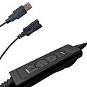 Headset USB Adapter for Laptop, PC - Made for Poly Plantronics Wired Headphones with Mic and Quick Disconnect (QD), Volume, Mute Controls at
