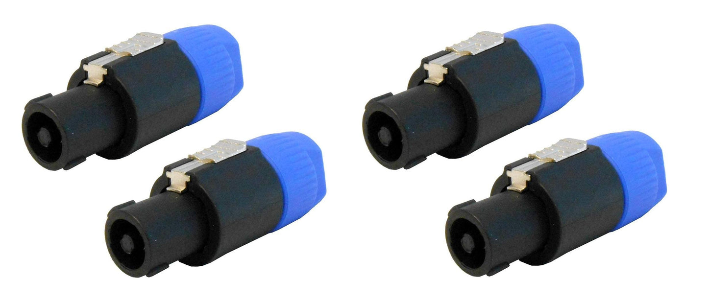 AUDIO 2000'S ACC31A1P2 Speakon Male to 1/4-Inch Female Jack Adapters Converters, Package Including Four Adapters Converters