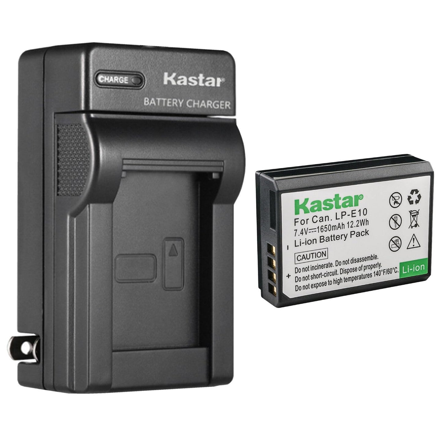 Kastar 1-Pack Battery and AC Wall Charger Replacement for Canon LP-E10 LPE10 Battery, Canon LC-E10 LC-E10N Charger, Canon EOS Rebel T7, EOS 1100D, EOS
