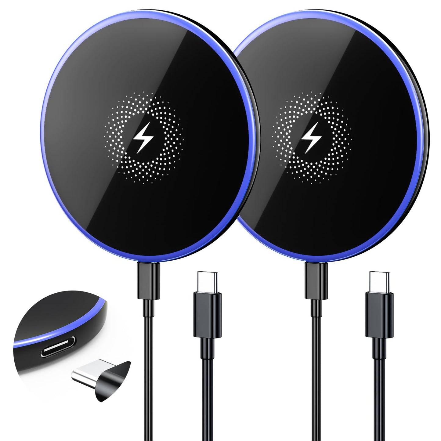 Wireless Charger 2Pack 6FT 15W Samsung Magnetic Wireless Charger Fast Charging Pad for Samsung Galaxy S26 S25 Ultra/S24 FE/S23 Ultra/S22/S21/Z Google