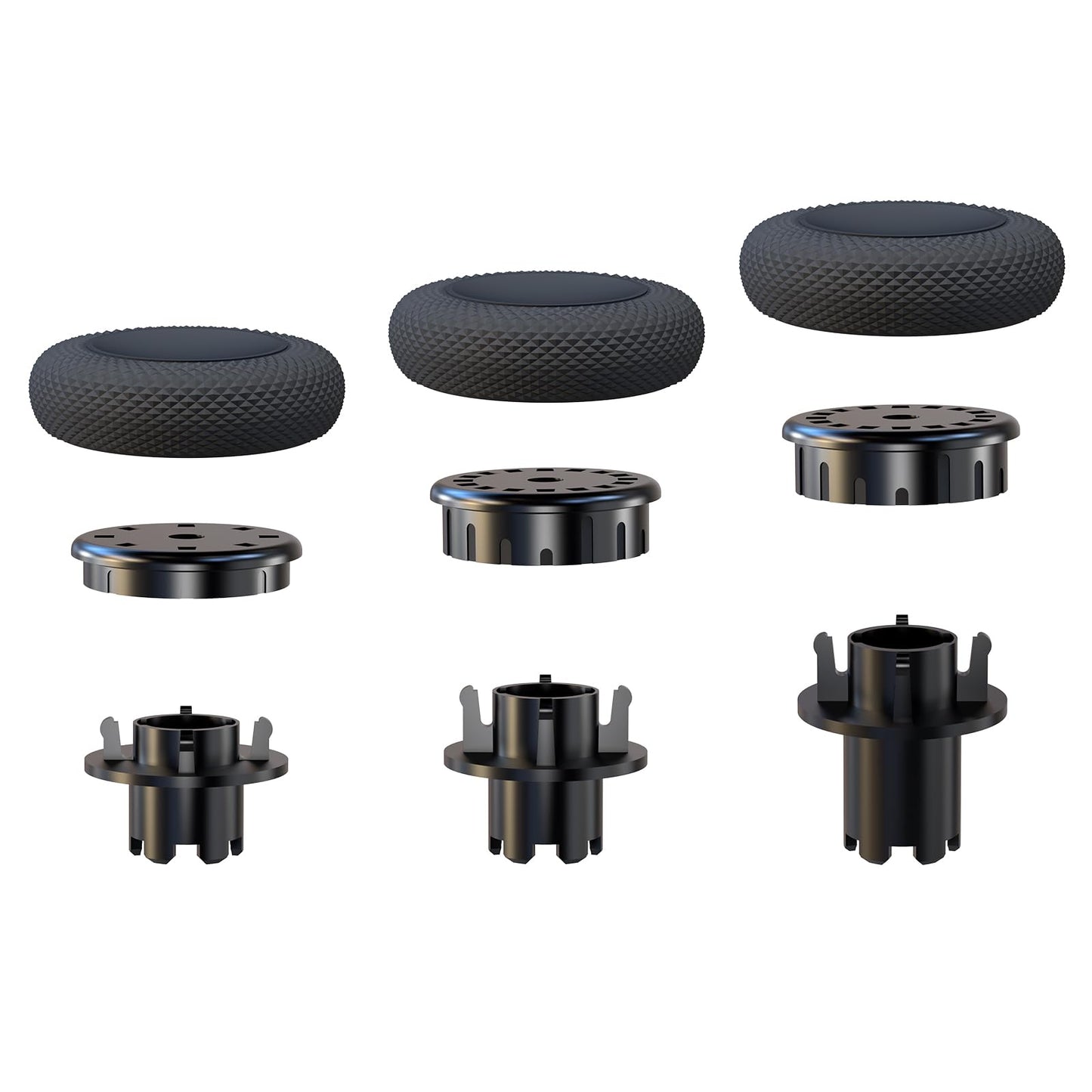 EXknight Controller Freaks for DualSense Edge, Height Adjustable Sticks for PS5 Pro Controller, 1 Low Rise(2 Heights), 1 Mid Rise(4 Heights), 1 High