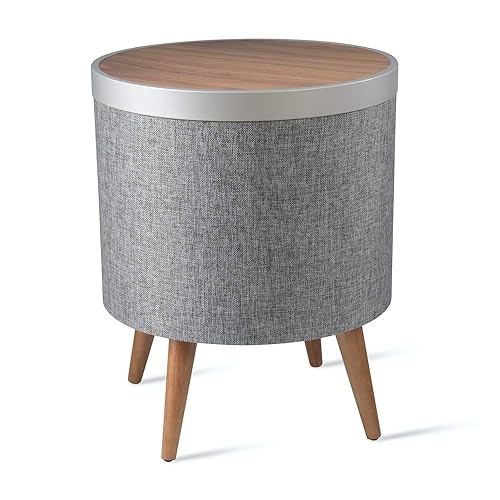KOBLE Zain Side Table with Speaker and Subwoofer - Walnut Top