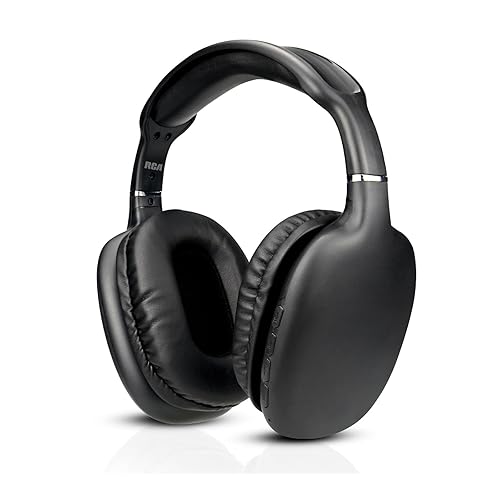 RCA Wireless Bluetooth Headphones, Over Ear Noise Cancelling Headphones, Deep Bass, 12H Playtime, Bluetooth 5.4, Memory Foam Cushions, Built-in Mic…