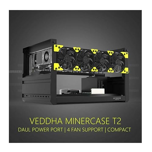 RXFSP 6/8 GPU Aluminum Stackable Open Air Mining Computer Frame Rig Ethereum Veddha (6GPU-T2)
