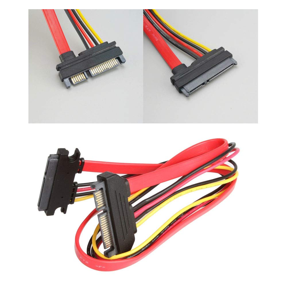 Comidox 30CM M/F 22P 7+15Pin Male to Female SATA Serial ATA Data Power Combo Extension Cable 4Pcs