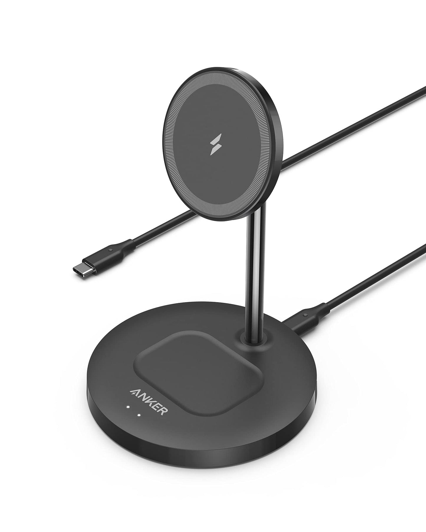 Anker iPhone 16 Wireless Charging Stand, PowerWave 2-in-1 Magnetic Stand Lite with USB-C Cable, for iPhone 16/16 Pro/16 Plus/16 Pro Max/15/14/13