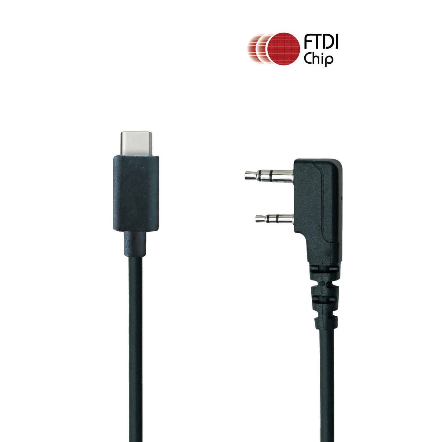 BTECH PC03 USB-C Programming Cable - FTDI Chipset for Baofeng & Kenwood K1 2 Pin Two-Way Radios | Compatible with Windows, Mac, and Linux | Easy