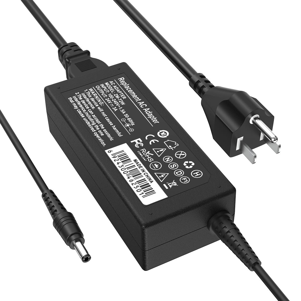 EAGLEGGO AC 100-240V to DC 24V 3A Power Supply Adapter Replacement for Fujitsu Image Scanner FI-Series fi-7160 fi-7180 fi-7260 fi-7280 PA03586-B015…