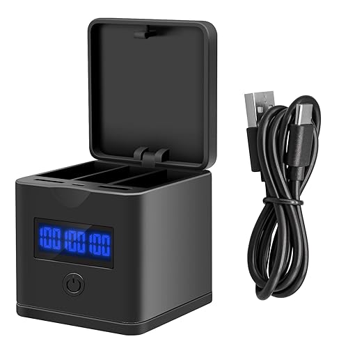 Suptig Battery Charger Compatible for GoPro Enduro Battery, Hero 12, Hero 11, Hero 10, Hero 9 Battery, 3-Channel Battery Charger Station for Gopro